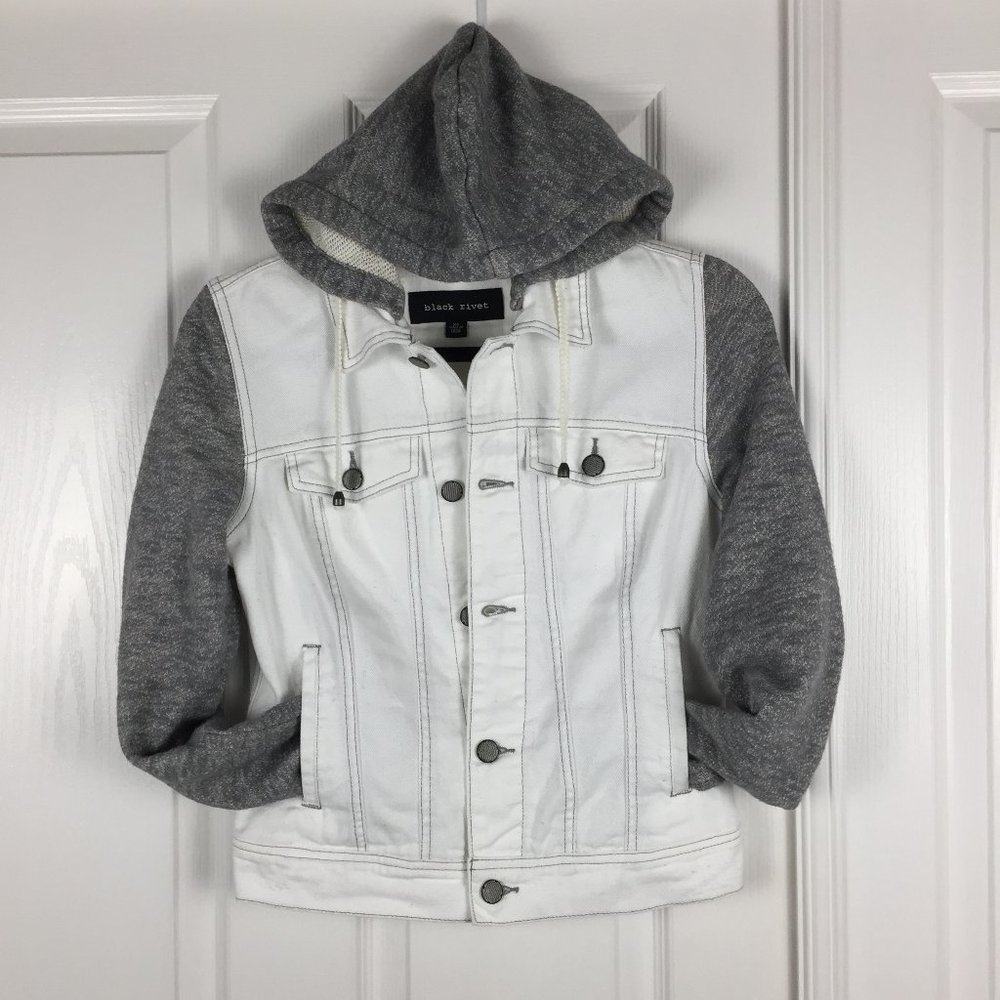 Black Rivet White Denim and Fleece XS Jacket